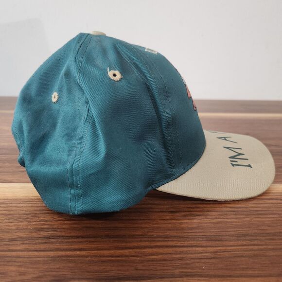 Vintage Taz Looney Tunes 1995 Snapback Hat Trust Me Im A Pro Green Tan Wrench - Picture 5 of 8